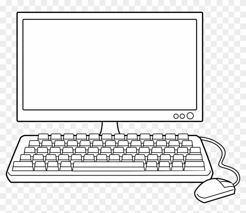computer clipart schwarz weiß - photo #16