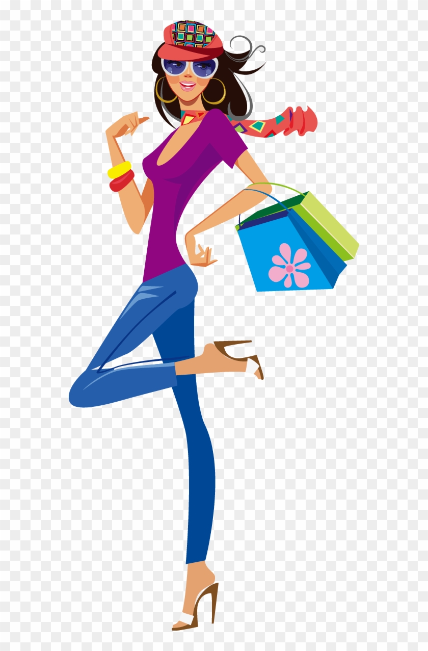 Fashion Girl Silhouette At Getdrawings - Girl Fashion Vector Png,  Transparent Png - 570x1197(#976098) - PngFind