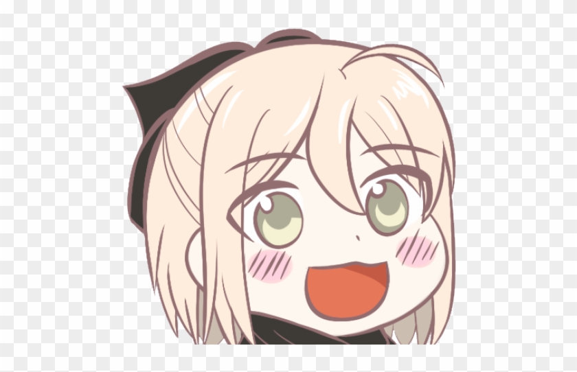 Drawn Scarf Anime Face - Chibi Saber Png, Transparent Png - 640x480