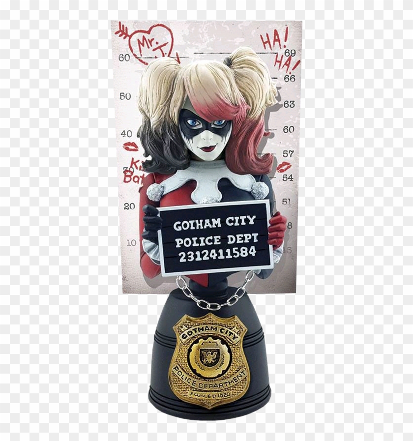 Harley Quinn Red & Black Mugshot - Dc Harley Quinn Mugshot Bust