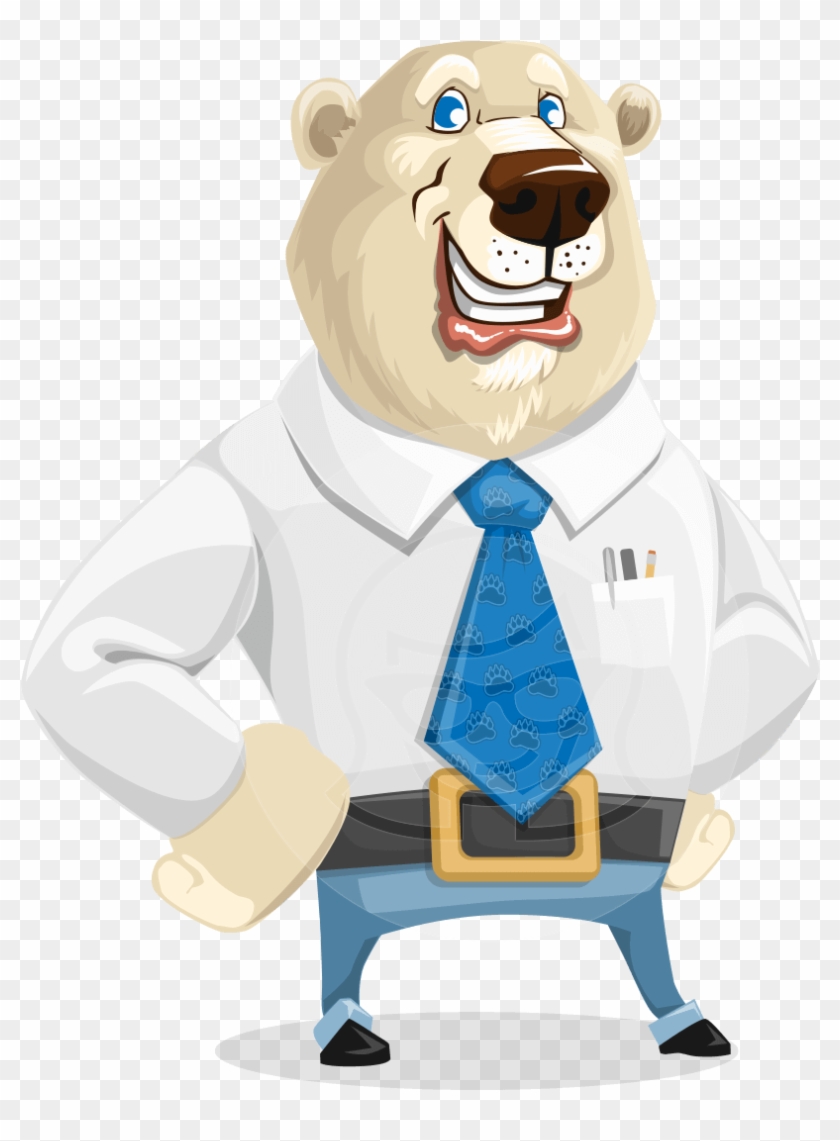 Polar Bear Cartoon Character - Business Polar Bear, HD Png Download -  867x1060(#983400) - PngFind
